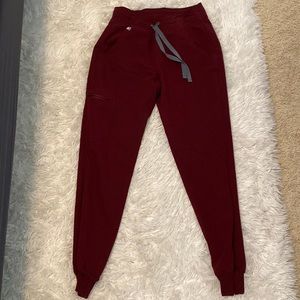 Figs maroon joggers